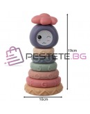 Сензорни блокове за деца меки Монтесори кула 8 части